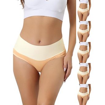 6 Packs High Waist Underwear for Women's Stretch Briefs Soft Underpants Tummy Control Panties