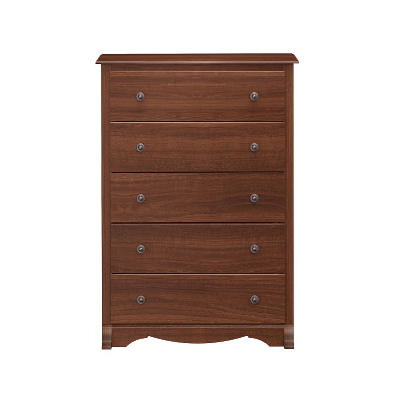 similar to stock photo *45.25" Monterey Vertical Dresser Cherry - Prepac: 5-Drawer Storage for Bedroom Space Savers