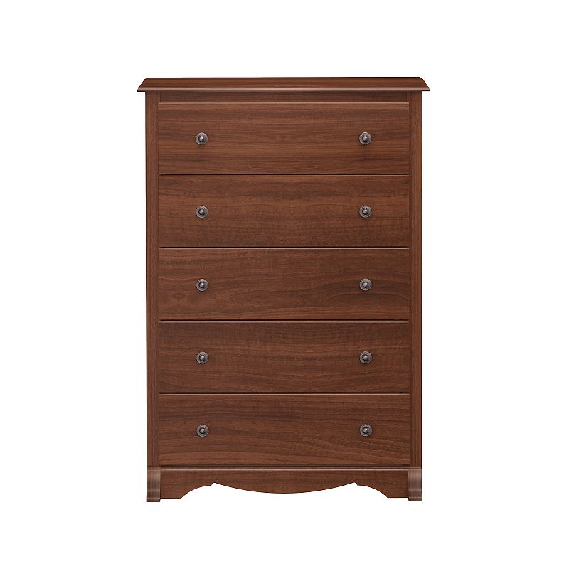 Prepac Monterey 5-Drawer Chest, Brown, Furniture