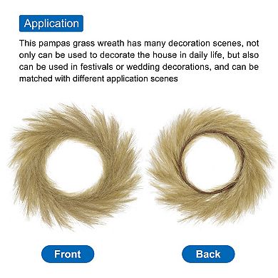 Pampas Grass Wreath Faux Pampas Wreath for Front Door Artificial Pampas Wreath for Farmhouse Decor