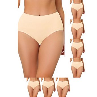 8 Packs Underwear for Women High Waist Shaping Tummy Control Panties Breathable Brief