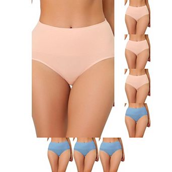 8 Packs Underwear for Women High Waist Shaping Tummy Control Panties Breathable Brief