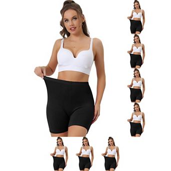 8 Packs Women's Mid-Thigh Boxer Underwear Full Coverage Soft Stretch Boyshorts Panties