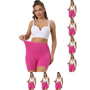 8 Packs Women's Mid-Thigh Boxer Underwear Full Coverage Soft Stretch Boyshorts Panties