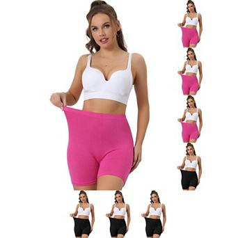 8 Packs Women's Mid-Thigh Boxer Underwear Full Coverage Soft Stretch Boyshorts Panties