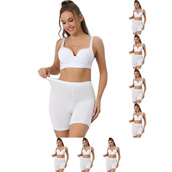 8 Packs Women's Mid-Thigh Boxer Underwear Full Coverage Soft Stretch Boyshorts Panties
