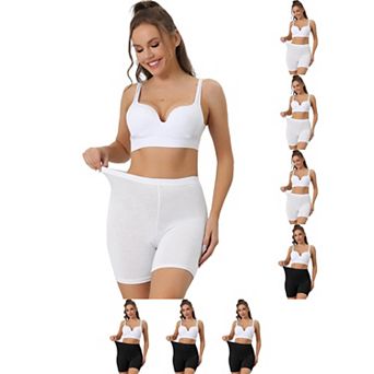8 Packs Women's Mid-Thigh Boxer Underwear Full Coverage Soft Stretch Boyshorts Panties
