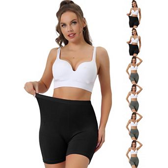 7 Packs Women's Mid-Thigh Boxer Underwear Full Coverage Soft Stretch Boyshorts Panties