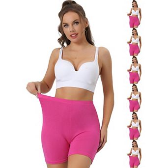 7 Packs Women's Mid-Thigh Boxer Underwear Full Coverage Soft Stretch Boyshorts Panties