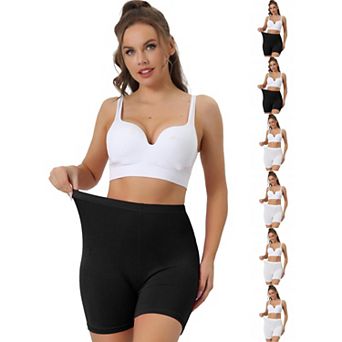 7 Packs Women's Mid-Thigh Boxer Underwear Full Coverage Soft Stretch Boyshorts Panties