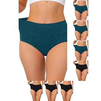 8 Packs Women's Cotton High Waist (Available in Plus Size), Tummy Control Underwear