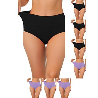 8 Packs Women's Cotton High Waist (Available in Plus Size), Tummy Control Underwear
