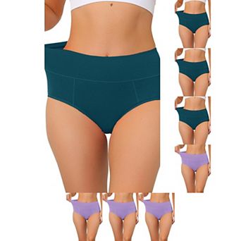 8 Packs Women's Cotton High Waist (Available in Plus Size), Tummy Control Underwear