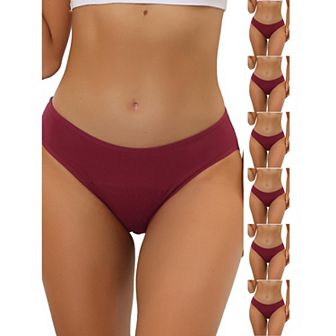 7 Packs Women's Period-Underwear Mid-Waistd Hipster Panties, Available in Plus Size