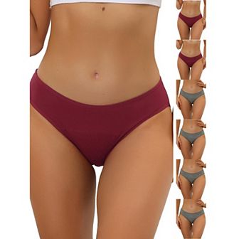 7 Packs Women's Period-Underwear Mid-Waistd Hipster Panties, Available in Plus Size