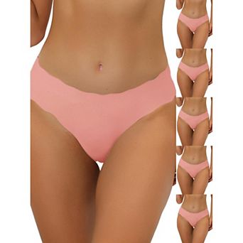 6 Packs Traceless Panties for Women No Show Stretch Solid Underwear Invisible Brief