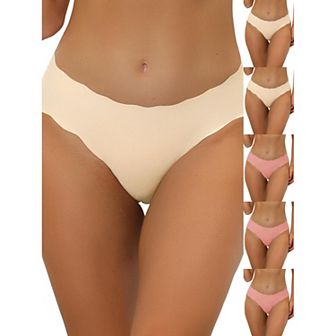 6 Packs Traceless Panties for Women No Show Stretch Solid Underwear Invisible Brief