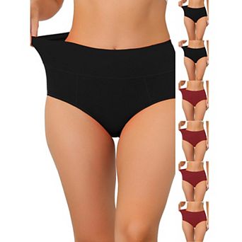 7 Packs Women's Cotton High Waist (Available in Plus Size), Tummy Control Underwear