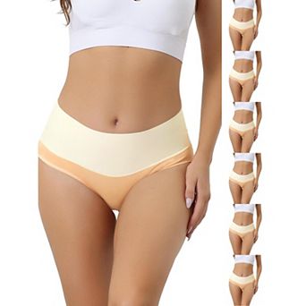 7 Packs High Waist Underwear for Women's Stretch Briefs Soft Underpants Tummy Control Panties