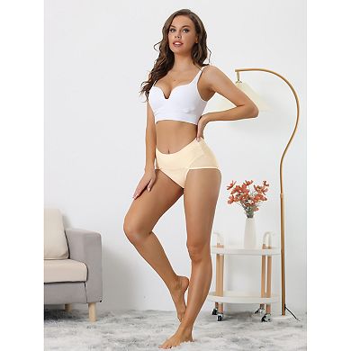 6 Packs Women's Plus Size High Waist Stretch Briefs Underpants Tummy Control Panties