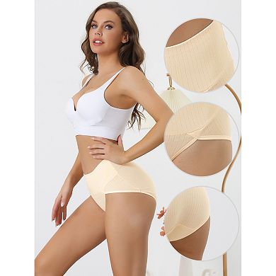 6 Packs Women's Plus Size High Waist Stretch Briefs Underpants Tummy Control Panties