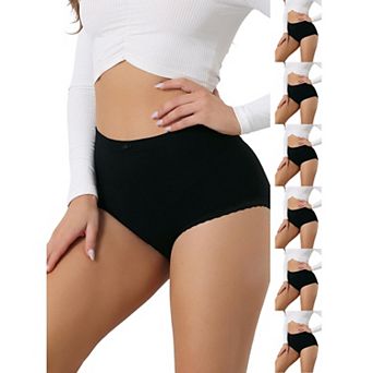 7 Packs Women's Soft High Waist Underwear Stretch Briefs Underpants Tummy Control Panties