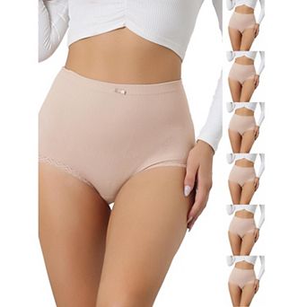 7 Packs Women's Soft High Waist Underwear Stretch Briefs Underpants Tummy Control Panties