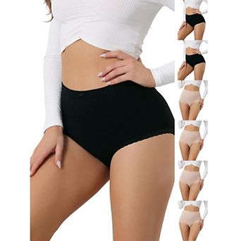 7 Packs Women's Soft High Waist Underwear Stretch Briefs Underpants Tummy Control Panties