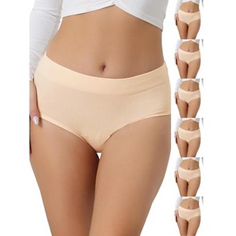 7 Packs Women's Breathable Underwear Cotton Comfortable Stretch 3 Layers High Waist Panties