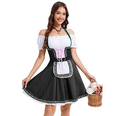 off shoulder halloween dress Halloween Bat Printed Lace Off-shoulder Swing Dress Orange & Black