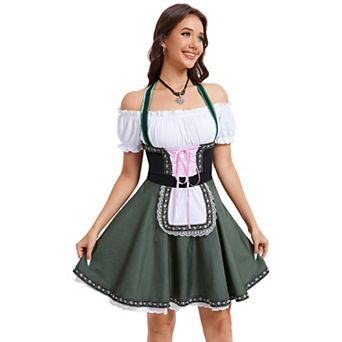 Womens Off Shoulder Halter Costumes for Traditional Carnival Halloween 1 pc Party Dress