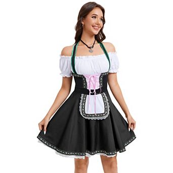 Womens Off Shoulder Halter Costumes for Traditional Carnival Halloween 1 pc Party Dress