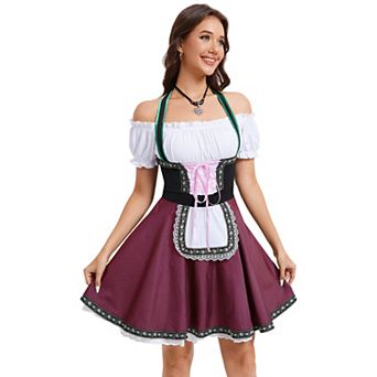 Womens Off Shoulder Halter Costumes for Traditional Carnival Halloween 1 pc Party Dress