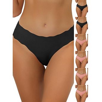 7 Packs Traceless Panties for Women No Show Stretch Solid Underwear Invisible Brief