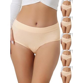 6 Packs Women's Breathable Underwear Cotton Comfortable Stretch 3 Layers High Waist Panties