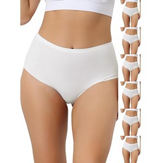 7 Packs Women's High Waisted Underwear Silky Breathable No Trace Hipster Stretch Briefs