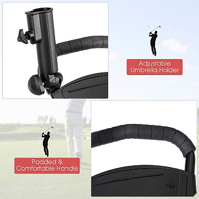 Foldable 3 Wheel Golf Pull Push Cart Trolley