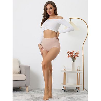 8 Packs Women's Soft High Waist Underwear Stretch Briefs Underpants Tummy Control Panties