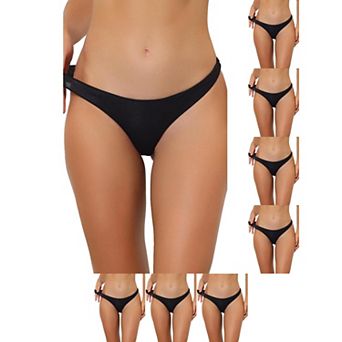 8 Packs Underwear for Women Low-Waist Contract Color Bikini Sporty Sweat-Absorbing Thongs