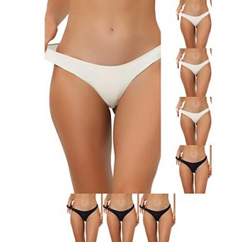 8 Packs Underwear for Women Low-Waist Contract Color Bikini Sporty Sweat-Absorbing Thongs