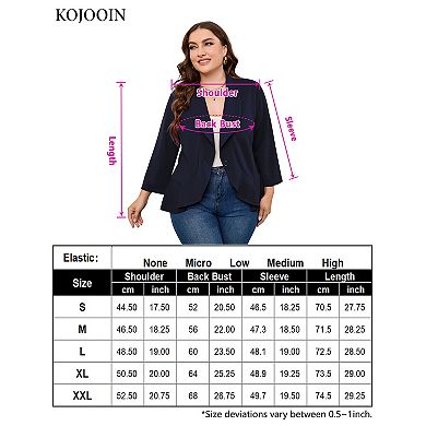 Womens Plus Size Casual Long Sleeve Blazer Open Front Cardigan Work Office Jacket Suit Blazer