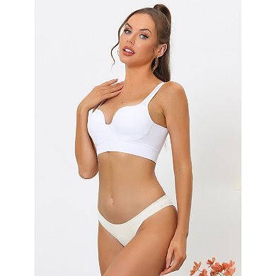 7 Packs Underwear for Women Low-Waist Contract Color Bikini Sporty Sweat-Absorbing Thongs