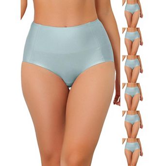7 Packs Women's Tummy Control No Show Hipster Underwear High-Waisted Breathable Brief