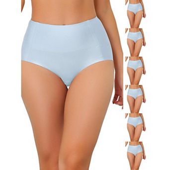 7 Packs Women's Tummy Control No Show Hipster Underwear High-Waisted Breathable Brief