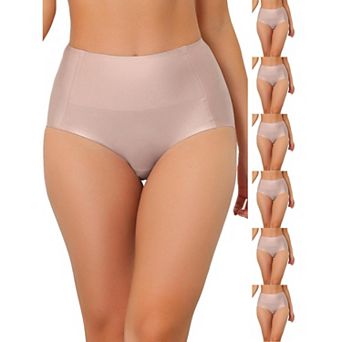 7 Packs Women's Tummy Control No Show Hipster Underwear High-Waisted Breathable Brief