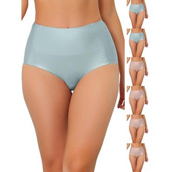 7 Packs Women's Tummy Control No Show Hipster Underwear High-Waisted Breathable Brief