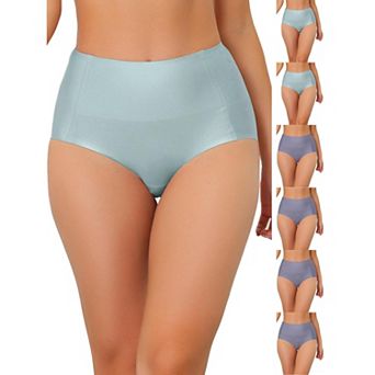 7 Packs Women's Tummy Control No Show Hipster Underwear High-Waisted Breathable Brief
