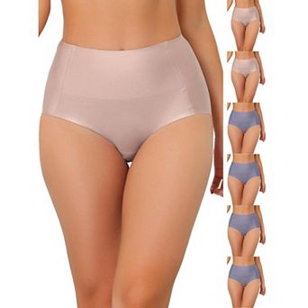 7 Packs Women's Tummy Control No Show Hipster Underwear High-Waisted Breathable Brief