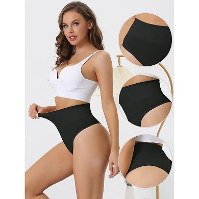 7 Packs Women's High-Waisted Briefs Invisible Thong Stretchy Knickers Comfortable Underwear