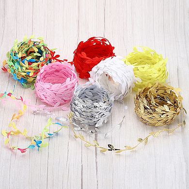 22 Yards Leaf Ribbon, Leaves Trim Rope Artificial Leaf String for Wreath Making Gift Wrapping